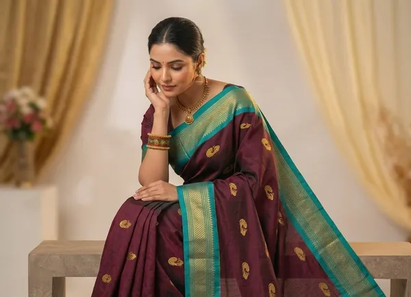 Maroon_Sico_Silk_Paithani_Zari_Border_Saree_For_Women