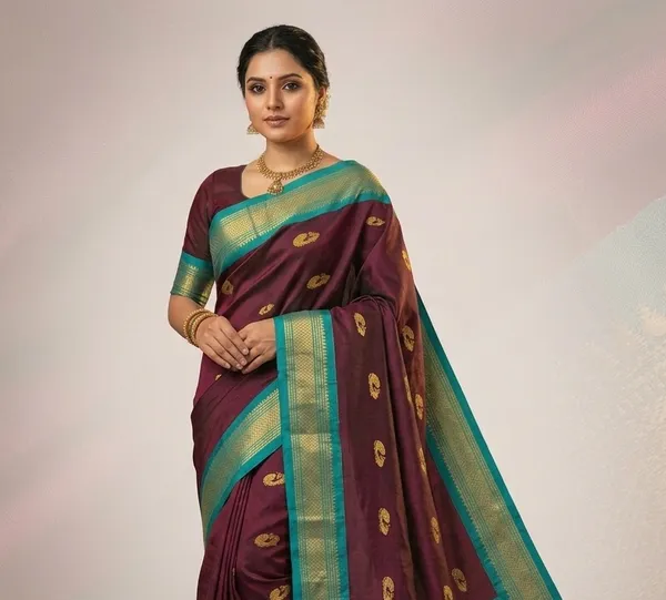 Maroon_Sico_Silk_Paithani_Zari_Border_Saree_For_Women