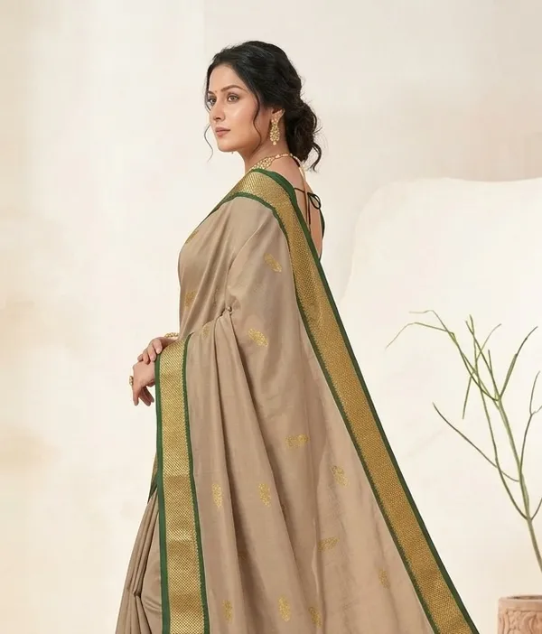 Beige_Sico_Silk_Paithani_Zari_Border_Saree_For_Women