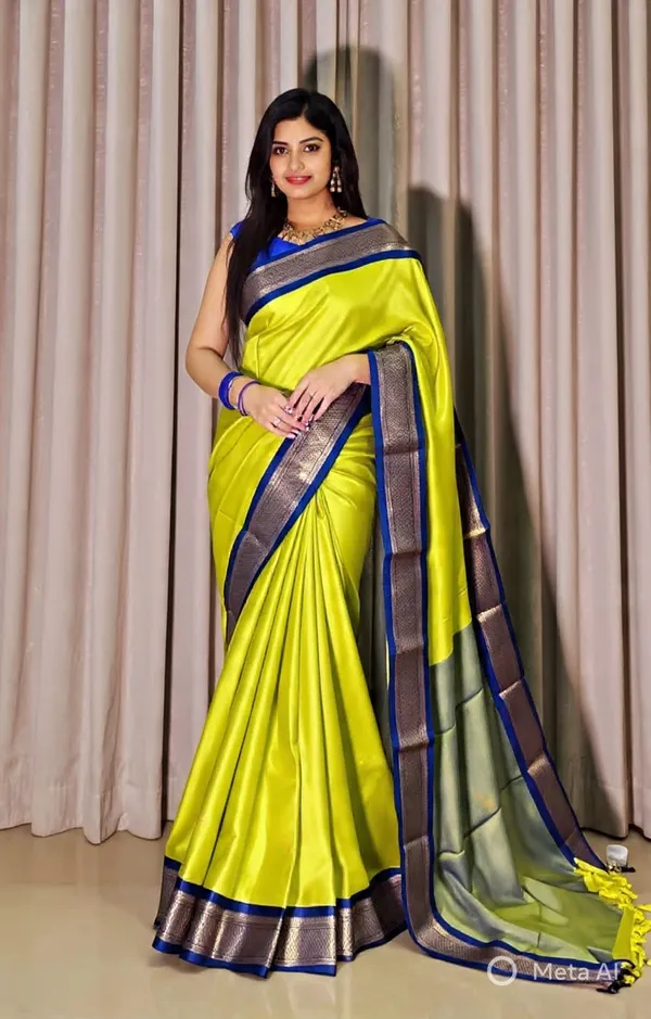 Lime_Sico_Silk_Banarasi_Saree_For_Women