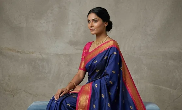 Blue_Sico_Silk_Paithani_Zari_Border_Designer_Saree_For_Women