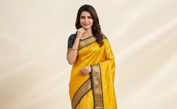 Yellow_Sico_Silk_Paithani_Zari_Border_Saree_For_Women
