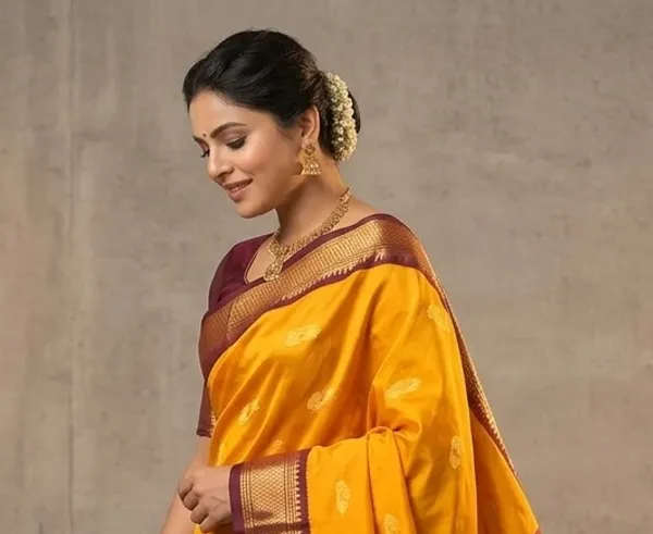 Yellow_Sico_Silk_Paithani_Zari_Border_Saree_For_Women