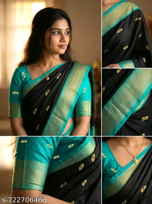 Black_Sico_Silk_Paithani_Zari_Border_Traditional_Saree_For_Women