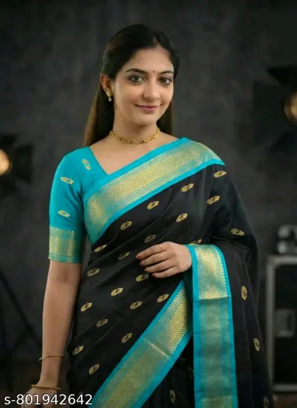 Black_Sico_Silk_Paithani_Zari_Border_Traditional_Saree_For_Women