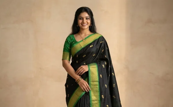 Black_Sico_Silk_Paithani_Zari_Border_Traditional_Saree_For_Women