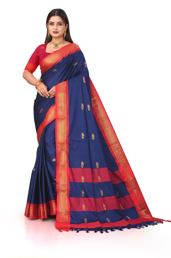 Blue_Sico_Silk_Paithani_Woven_Border_Designer_Pallu_Saree_For_Women