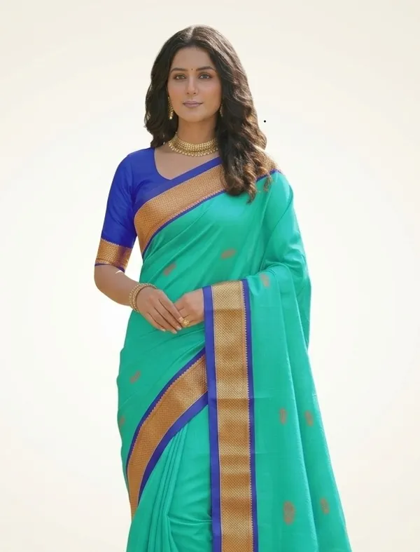 Sky_Blue_Sico_Silk_Paithani_Zari_Woven_Saree_For_Women