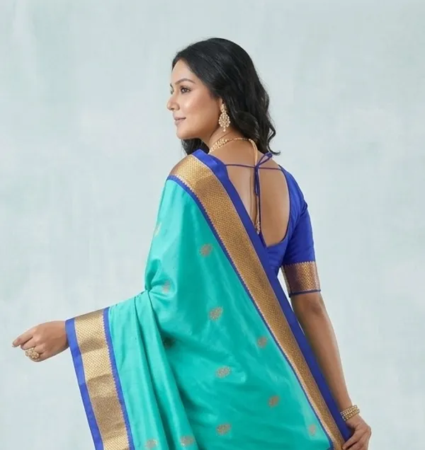 Sky_Blue_Sico_Silk_Paithani_Zari_Woven_Saree_For_Women