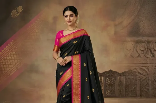 Black_Sico_Silk_Paithani_Temple_Border_Saree_For_Women
