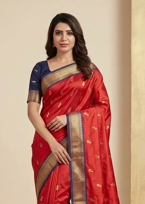 Red_Sico_Silk_Paithani_Zari_Border_Designer_Pallu_Saree_For_Women