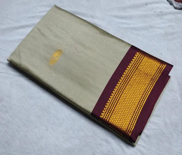 Beige_Sico_Silk_Paithani_Zari_Border_Saree_For_Women