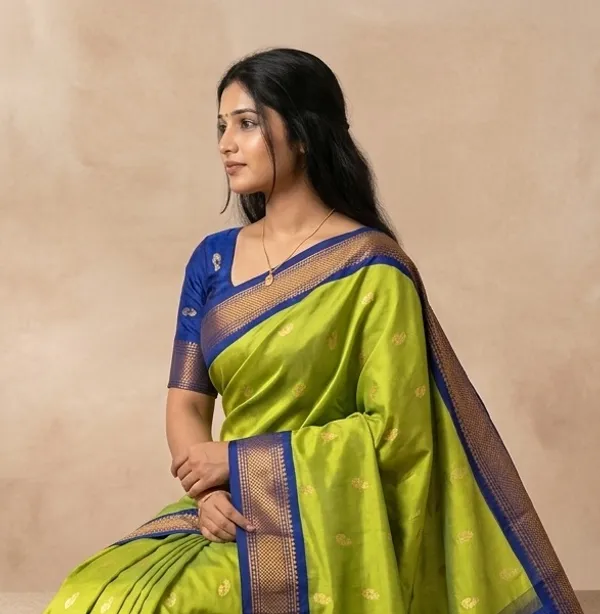 Lime_Sico_Silk_Paithani_Woven_Border_Designer_Pallu_Saree_For_Women