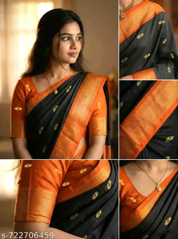 Black_Sico_Silk_Paithani_Zari_Border_Traditional_Saree_For_Women
