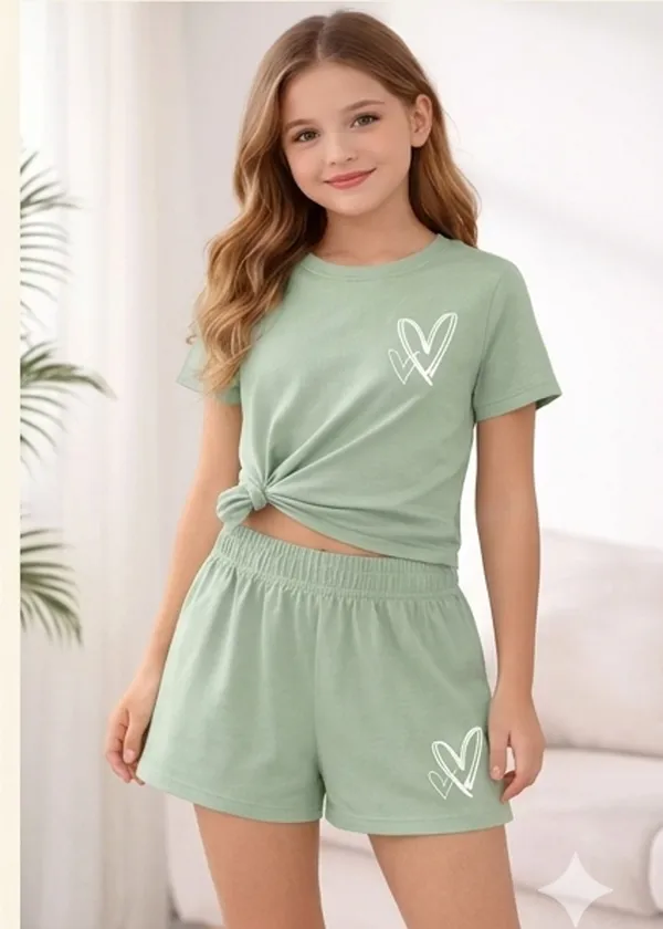 Naazglory_Kids_Nightwear_Boys_And_Girls_Printed_Cotton_Blend_(Light_Green_Pack_Of_1)