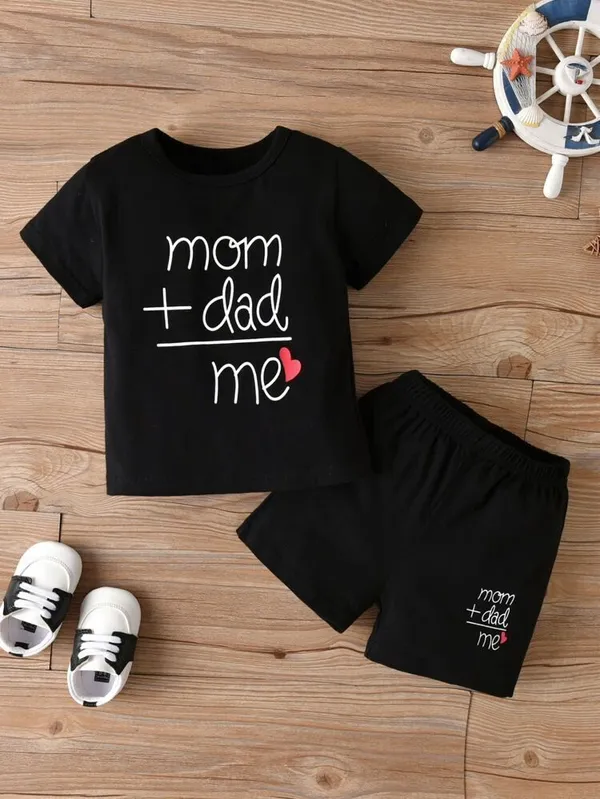 Findersapparels_Baby_Boys_And_Baby_Girls_Casual_T-Shirt_Shorts_(Black)