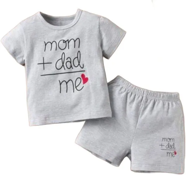 Naazglory_Textiles_Baby_Boys_And_Baby_Girls_Casual_T-Shirt_Shorts_(Grey)