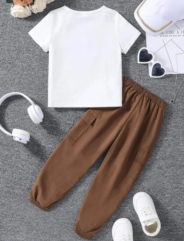 Naazglory_Boys_And_Girls_Party(Festive)_Pant_T-Shirt_(Browne)