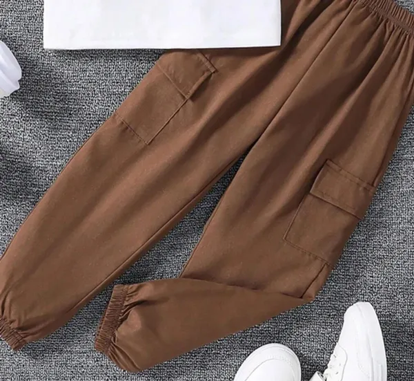 Naazglory_Boys_And_Girls_Party(Festive)_Pant_T-Shirt_(Browne)
