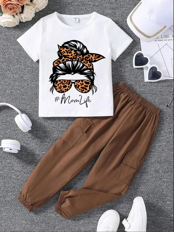 Naazglory_Boys_And_Girls_Party(Festive)_Pant_T-Shirt_(Brown)