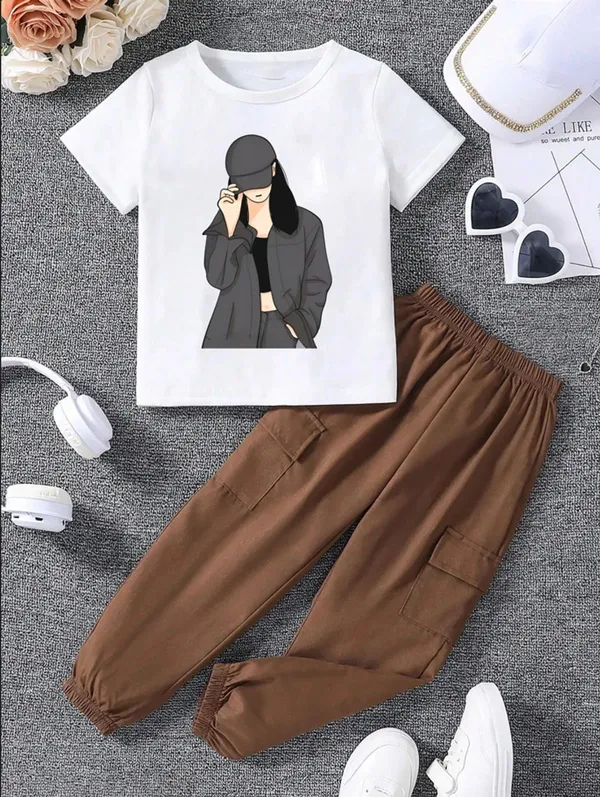 Naazglory_Boys_And_Girls_Party(Festive)_Pant_T-Shirt_(Brown)