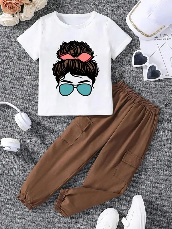 Naazglory_Boys_And_Girls_Party(Festive)_Pant_T-Shirt_(Brown)