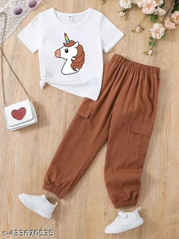 Naazglory_Boys_And_Girls_Party(Festive)_Pant_T-Shirt_(Brown)