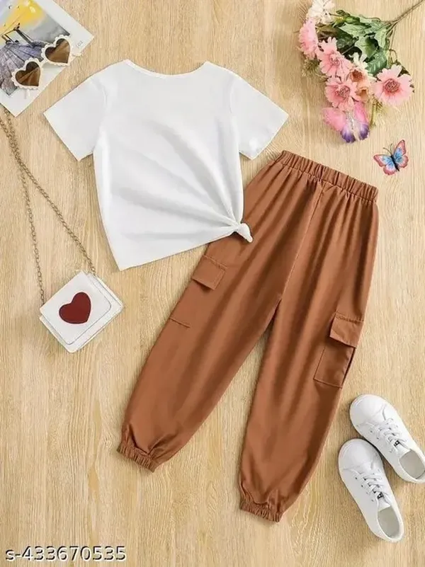 Naazglory_Boys_And_Girls_Party(Festive)_Pant_T-Shirt_(Brown)