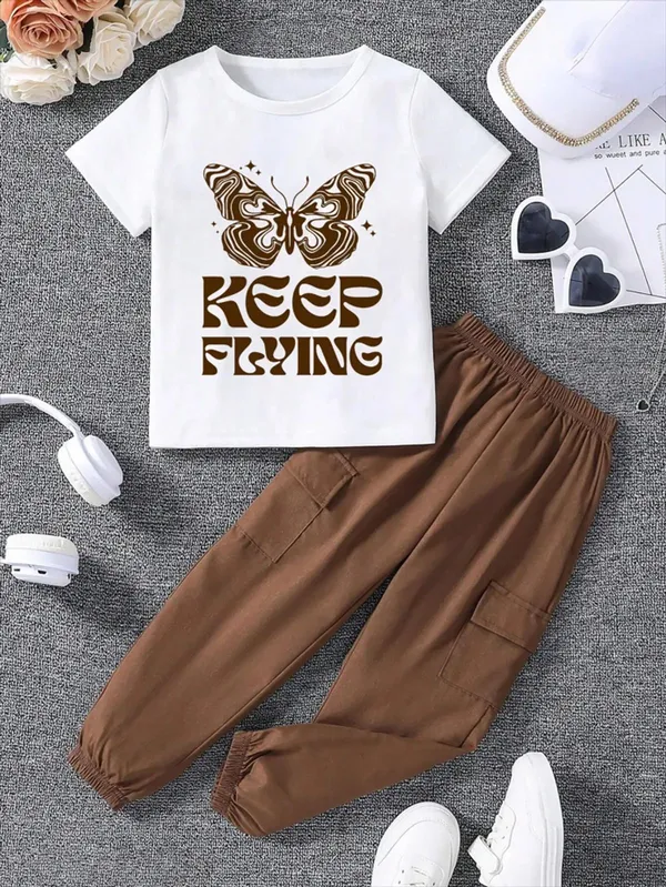 Naazglory_Boys_And_Girls_Party(Festive)_Pant_T-Shirt_(Brown)