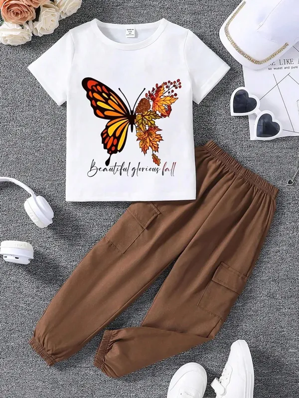 Naazglory_Boys_And_Girls_Party(Festive)_Pant_T-Shirt_(Brown)