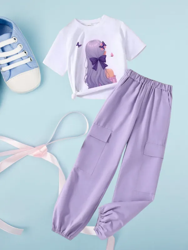 Naazglory_Boys_And_Girls_Party(Festive)_Pant_T-Shirt_(Lavender)