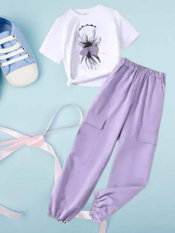 Naazglory_Boys_And_Girls_Party(Festive)_Pant_T-Shirt_(Lavender)