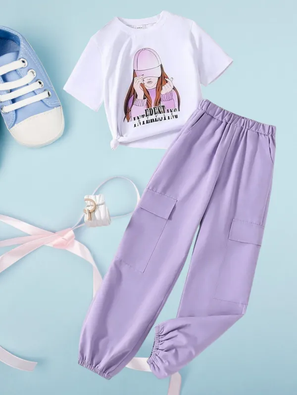 Naazglory_Boys_And_Girls_Party(Festive)_Pant_T-Shirt_(Lavender)