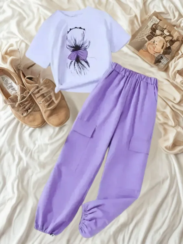 Naazglory_Boys_And_Girls_Casual_Pant_T-Shirt_(Lavenderd)