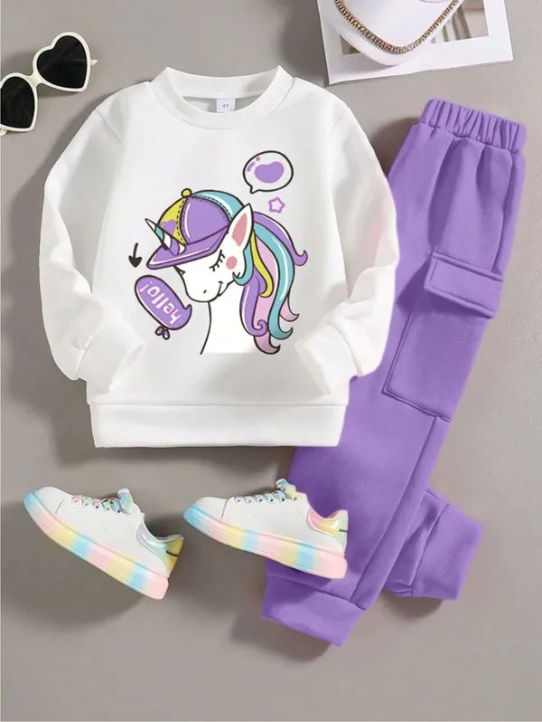 Naazglory_Girls_Party(Festive)_T-Shirt_Pant_(Lavender)