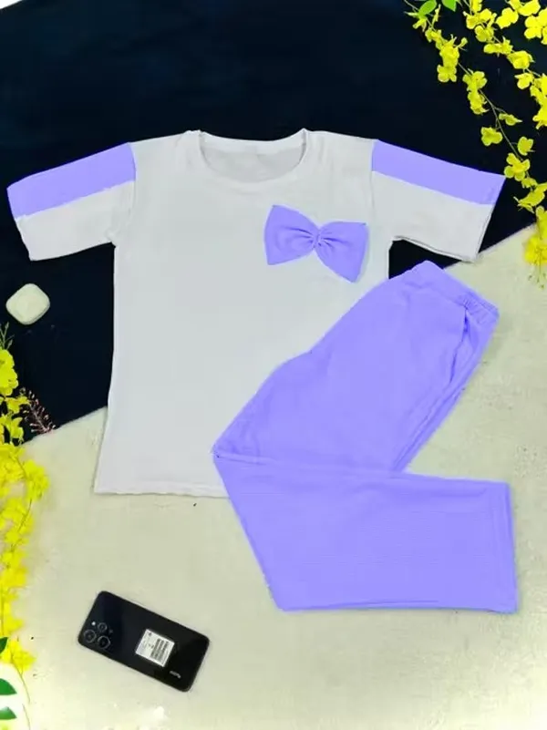 Naazglory_Girls_Party(Festive)_T-Shirt_Pant_(Lavender)