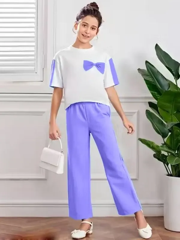 Naazglory_Girls_Party(Festive)_T-Shirt_Pant_(Lavender)