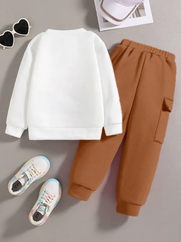 Naazglory_Girls_Party(Festive)_T-Shirt_Pant_(Brown)