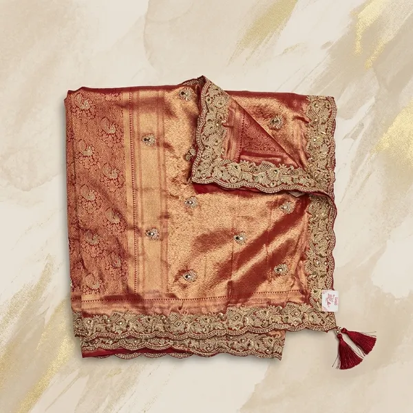 Gold_Pink_Embroidered_Net_Scallop_Border_Saree_For_Women