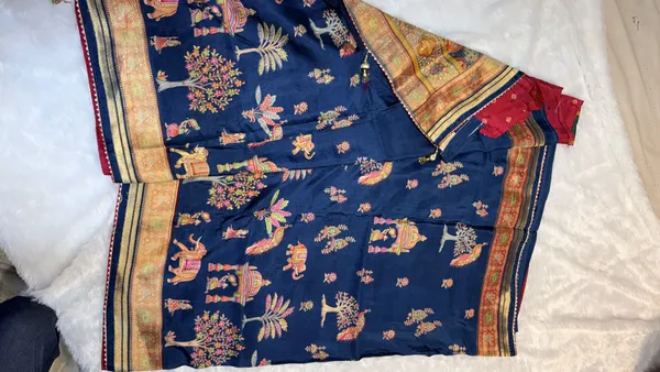 Royal_Blue_Silk_Paithani_Zari_Golden_Border_Saree_For_Women
