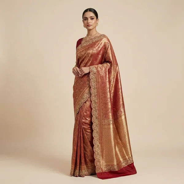 Hot_Pink_Net_Floral_Embroidered_Sequin_Border_Saree_For_Women