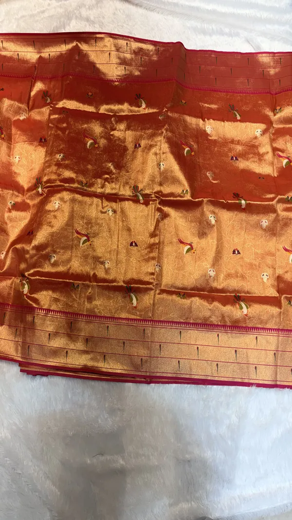 Turquoise_Silk_Paithani_Zari_Border_Saree_For_Women
