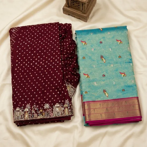 Festive_Silk_And_Georgette_Saree_Duo