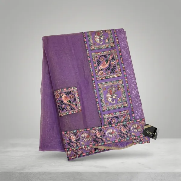 Purple_Embroidered_Ethnic_Saree_With_Blouse_Piece