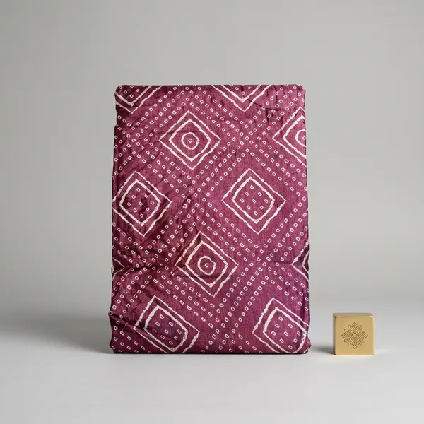 Maroon_Bandhani_Print_Cotton_Saree_For_Women