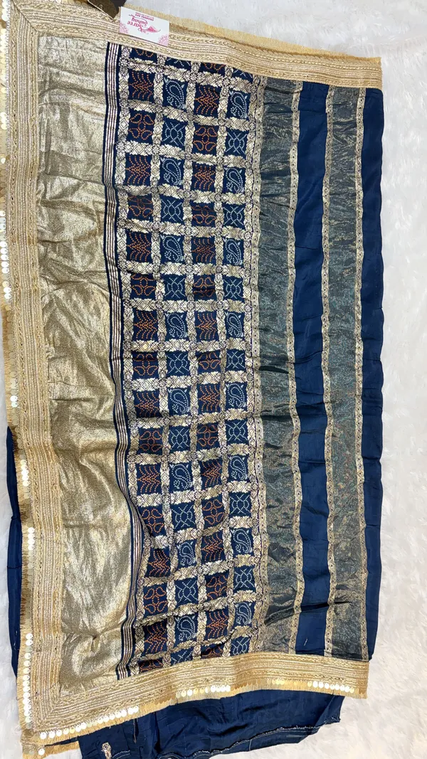 Navy_Blue_Embroidered_Saree_With_Gold_Border