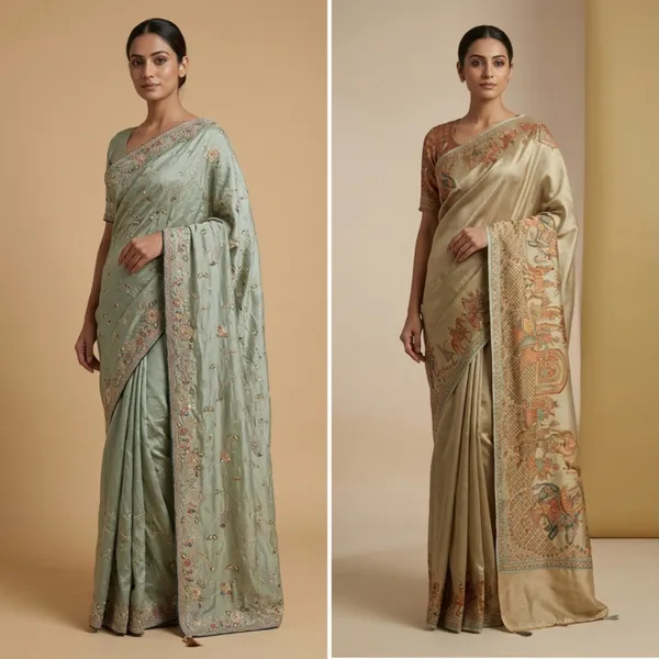 Aqua_Tone_Ethnic_Ensemble_Saree_Combo