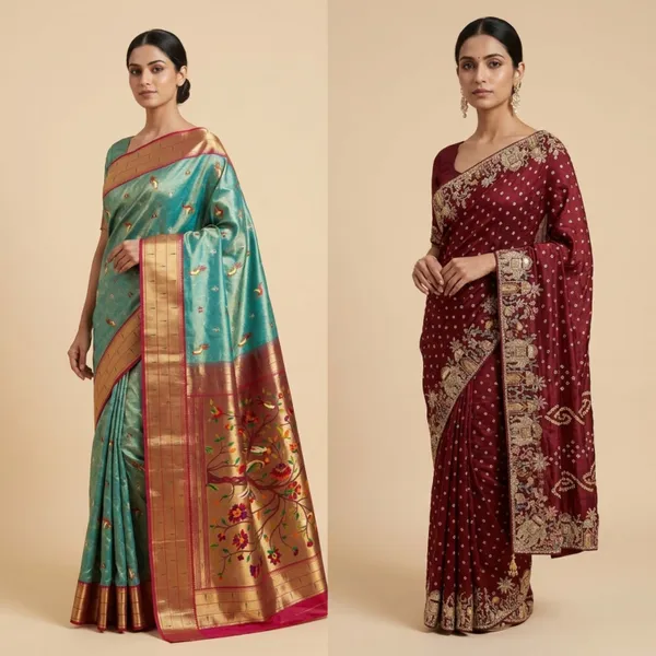 Festive_Silk_And_Georgette_Saree_Duo