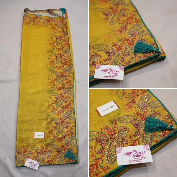 Yellow_Paisley_Embroidered_Silk_Blend_Saree_For_Women