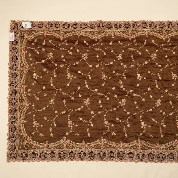 Brown_Embroidered_Floral_Motif_Saree_For_Women